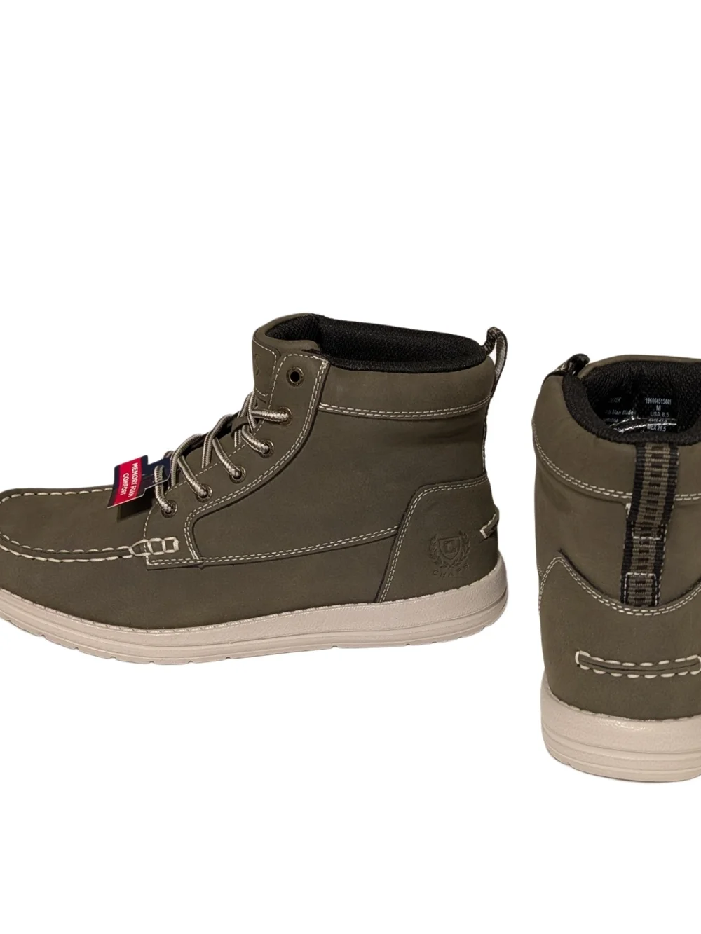Chaps Derek Moc Toe Chukka Boots Olive Men Size 8.5 Memory Foam New Box